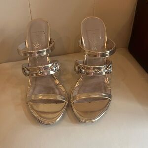 Donald J. Pliner Metallic Silver Heels